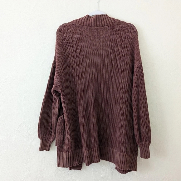 Aerie Burgundy Chunky Knit Oversized Open Front Cardigan Sweater Size XS/S - Picture 7 of 9